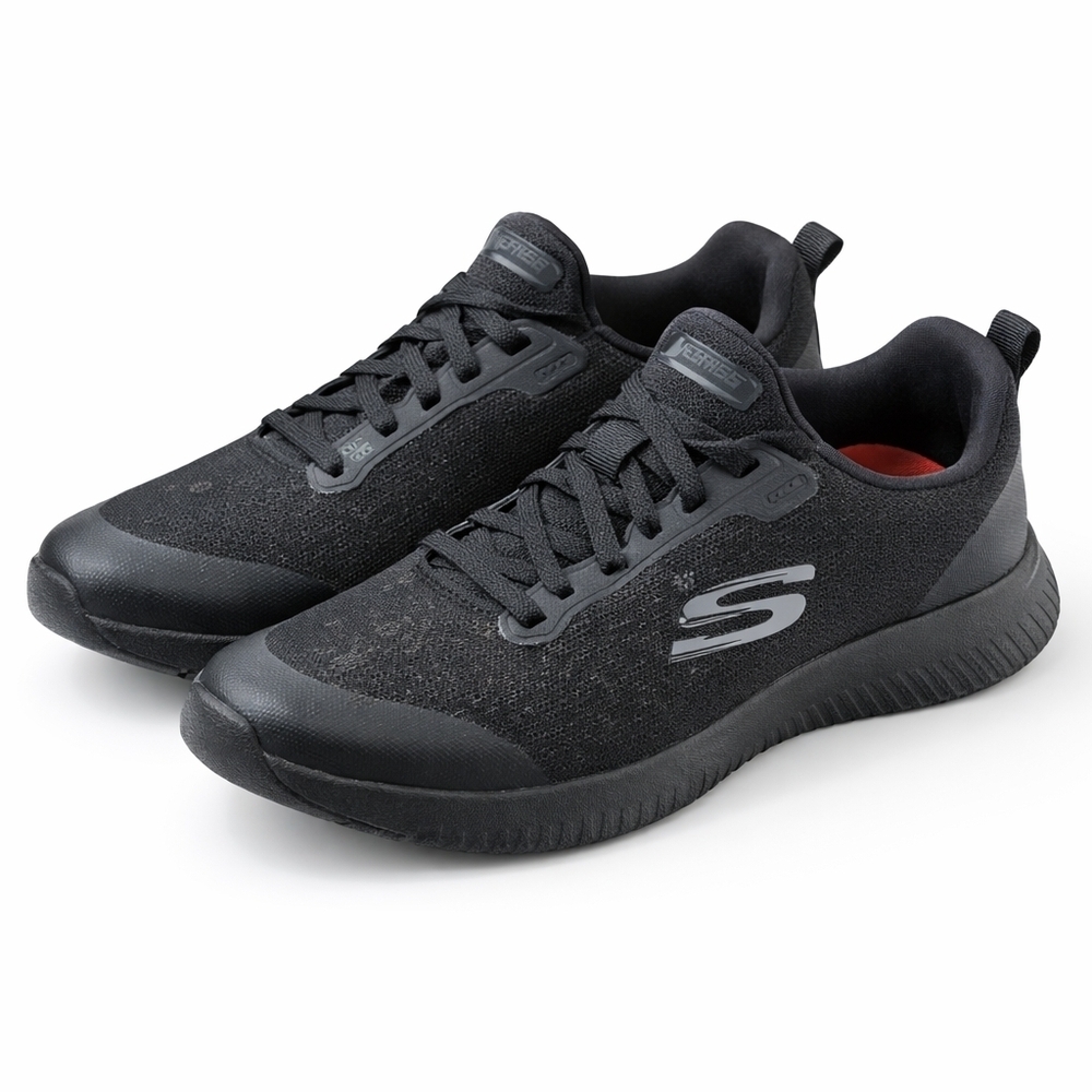 Skechers WomensBlack Squad SR Slip Resistant Food Service Work Shoes 6.5
